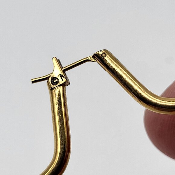 VTG Monet Star Gold Tone Hoop Earrings 2" - Picture 2 of 9